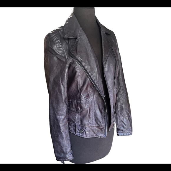 Kut From The Kloth Vegan Leather Purple Biker Moto Boho Jacket S Edgy Baddie - Picture 4 of 8